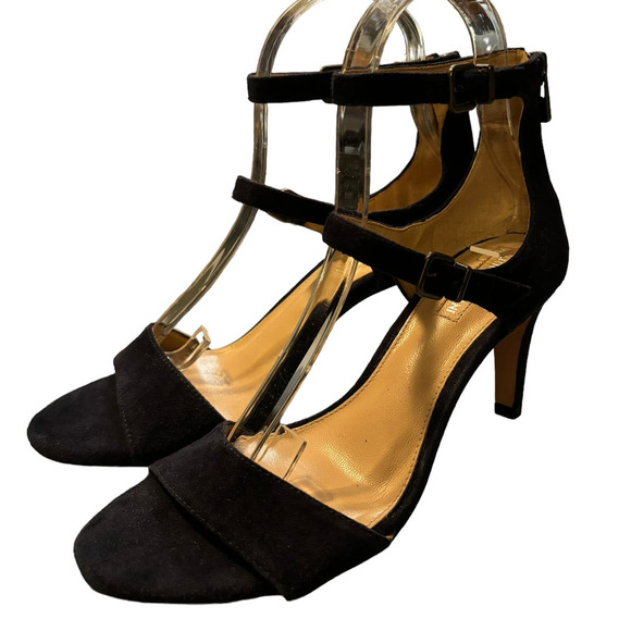 ANTONIO MELANI Shoes - Antonio Melani Baldtyn Heels Women's Size 7.5 M Suede  Navy Blue Strap Shoes 3"